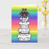 Zwei Sträucher auf Rainbow Wedding Cake Karte (Gelbe Blume)