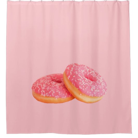 ZWEI STRAWBERRY DOUGHNUTS MIT SPRINKLES DUSCHVORHANG (Vorderseite)