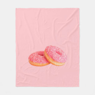 ZWEI STRAWBERRY DOUGHNUTS MIT SPRINKLES FLEECEDECKE