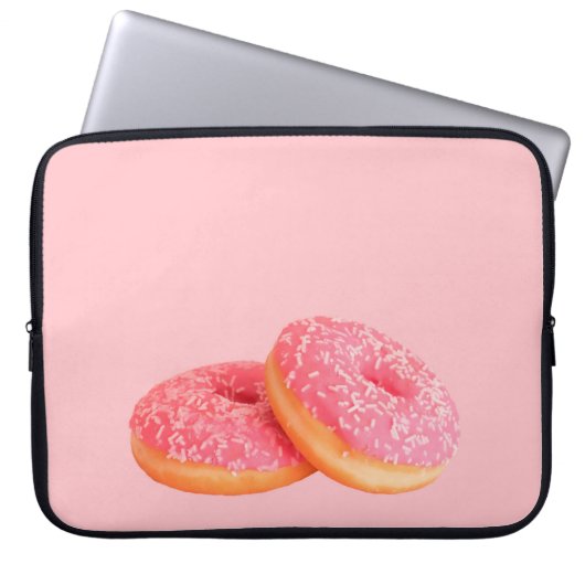 ZWEI STRAWBERRY DOUGHNUTS MIT SPRINKLES LAPTOPSCHUTZHÜLLE (Vorderseite)