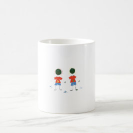 ZWEI STRICHMÄNNCHEN. KAFFEETASSE