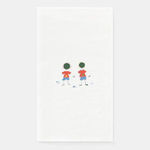 ZWEI STRICHMÄNNCHEN. SERVIETTE
