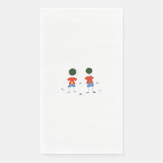 ZWEI STRICHMÄNNCHEN. SERVIETTE (Vorderseite)