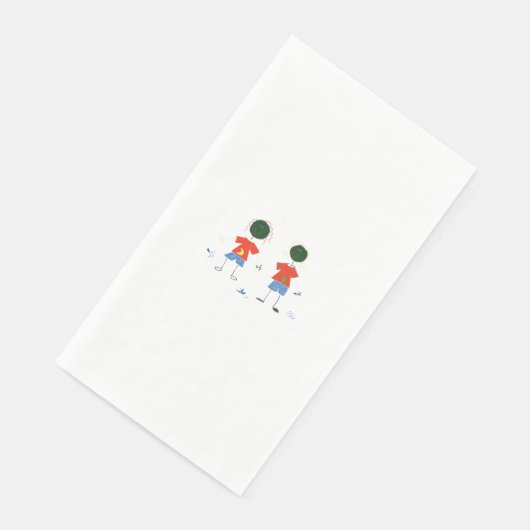 ZWEI STRICHMÄNNCHEN. SERVIETTE (Ecke)