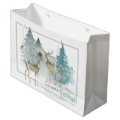 Zwei Stufen in einem Winterwald Personalisiert Große Geschenktüte (Vorderseite Schrägansicht)