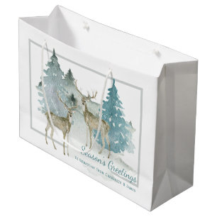 Zwei Stufen in einem Winterwald Personalisiert Große Geschenktüte