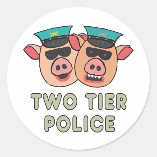 Zwei Stufen-Policys Runder Aufkleber (Vorderseite)