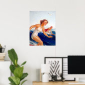 Zwei Surfer Girls von William Fulton Soare Poster (Heimbüro)