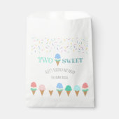 Zwei süß-blaue Eistüte 2. Geburtstag Geschenktütchen (Vorderseite)