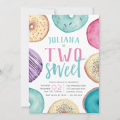 Zwei süß | Donut Birthday Party Einladung (Vorderseite)