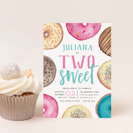 Zwei süß | Donut Birthday Party Einladung