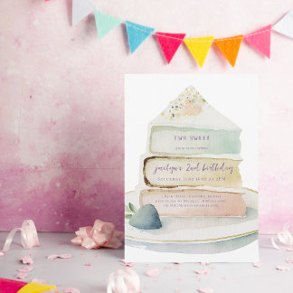 Zwei süß | Rainbow Layer Cake Kid Geburtstag Einladung