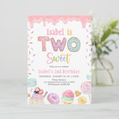 Zwei süße 2. Geburtstag Einladung (Stehend Vorderseite)