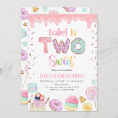 Zwei süße 2. Geburtstag Einladung (Vorne/Hinten)