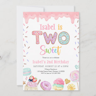 Zwei süße 2. Geburtstag Einladung