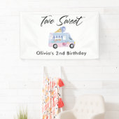Zwei süße 2. Geburtstag Eiscreme LKW Banner (Insitu)