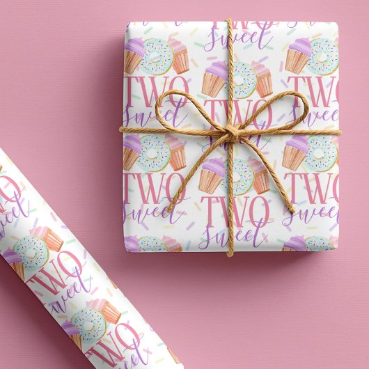 ZWEI Süße 2. Geburtstag Geschenkpapier