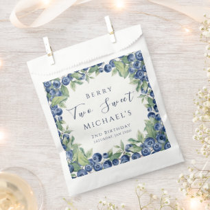 Zwei süße Beeren Blaubeer 2. Geburtstags-Party für Geschenktütchen