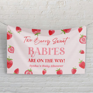 Zwei süße Beerenbabys Erdbeer-Zwillinge Baby Showe Banner