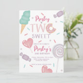 Zwei süße Candy-Einladung Einladung (Stehend Vorderseite)