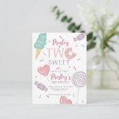 Zwei süße Candy-Einladung Postkarte (Stehend Vorderseite)