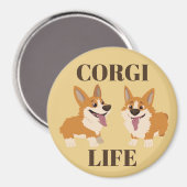 Zwei süße Corgi-Hunde Magnet (Vorderseite/Rückseite)