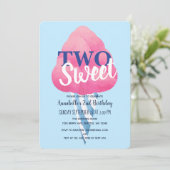Zwei süße Cotton Candy Kids zum zweiten Geburtstag Einladung (Stehend Vorderseite)