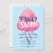 Zwei süße Cotton Candy Kids zum zweiten Geburtstag Einladung (Vorderseite)