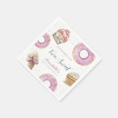 Zwei süße Cupcake & Donuts Girl 2. Geburtstag Serviette (Ecke)