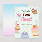 Zwei süße Cupcake mit Streuseln 2. Geburtstag Mädc Postkarte (Vorne/Hinten)