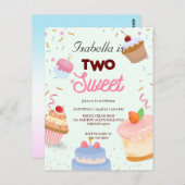 Zwei süße Cupcake Sprinkle Postkarte (Vorne/Hinten)