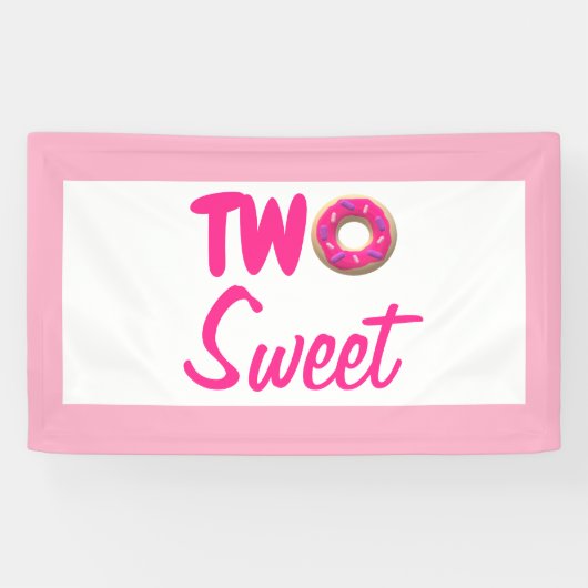 Zwei süße Donut 2. Geburtstag Banner (Horizontal)