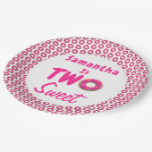 Zwei süße Donut 2. Geburtstag Pappteller (Schrägansicht)