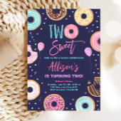 Zwei süße Donut-Wasserfarbenmädchen zum zweiten Ge Einladung