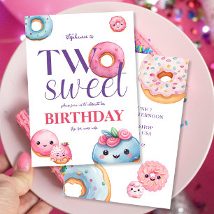 Zwei süße Donut zum Geburtstag Einladung