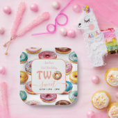 Zwei süße Donuts 2. Geburtstag Party Pappteller (Party)