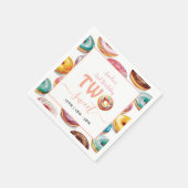 Zwei süße Donuts 2. Geburtstag Party Serviette (Ecke)