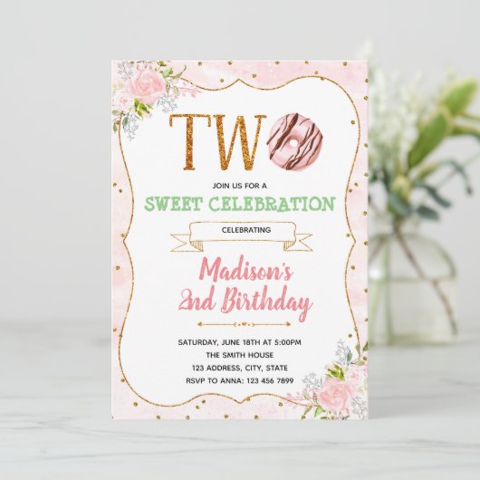 Zwei süße Einladung (Stehend Vorderseite)