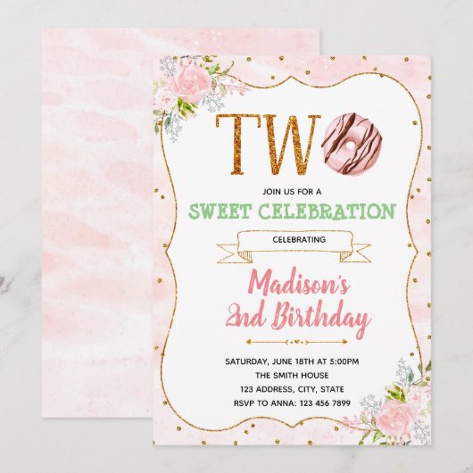 Zwei süße Einladung (Vorne/Hinten)