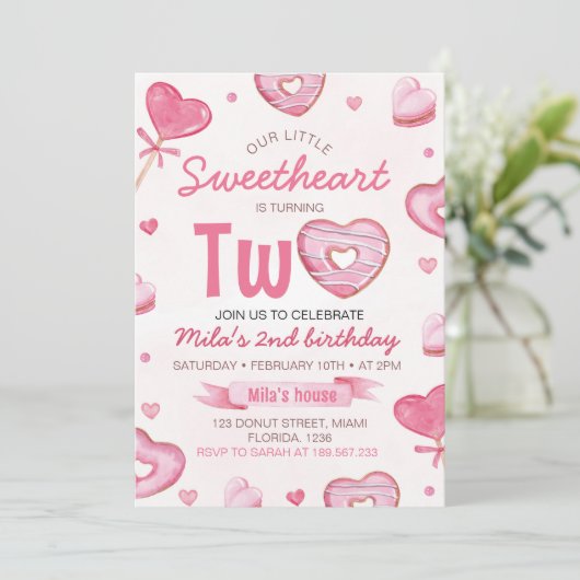 Zwei süße Einladung zum Geburtstag (Stehend Vorderseite)