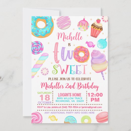 Zwei süße Einladung zum Geburtstag (Vorderseite)