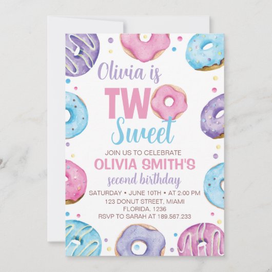 Zwei süße Einladung zum Geburtstag (Vorderseite)