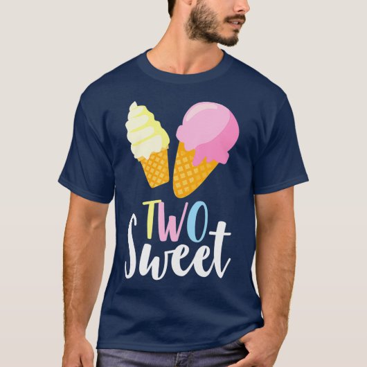 Zwei süße Eiscreme am zweiten Geburtstag T-Shirt (Vorderseite)