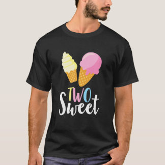 Zwei süße Eiscreme Lover 2. Geburtstag mm T-Shirt