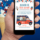 Zwei süße Eiscreme Party 2. Geburtstag Einladung