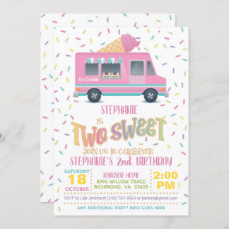 Zwei süße Eiscreme zum Geburtstag Einladung