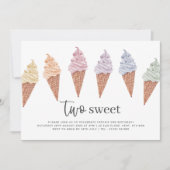 Zwei süße Eiscreme zum Geburtstag Einladung (Vorderseite)