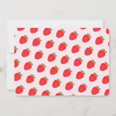 Zwei süße Erdbeere Kinder Zweites Foto Einladung (Rückseite)