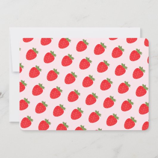 Zwei süße Erdbeere Kinder Zweites Foto Einladung (Rückseite)