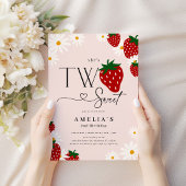 Zwei süße Erdbeeren 2. Geburtstag Einladung